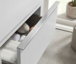 CERANO - Kúpeľňová skrinka Velora - biela matná, úchytka chróm + umývadlo z lit. mramoru Vita - biela lesklá - 70x63x46,5 CER-8050BD83995