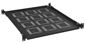 19" Polica 1U 550mm čierna UP-15-B / Polica do racku / hĺbka 550mm / úchyt na prednej aj zadnej lišty (80192452)