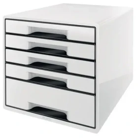 Leitz Wow CUBE biela (52531001) / Zásuvkový box / 5 zásuviek / plast (52531001)