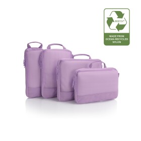 Cestovne organizery Heys Ecotex Compression Packing Cube 4 Pc Set Lilac Blossom