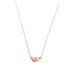 GUESS náhrdelník Rose Gold-tone Interlocking Heart Necklace Ružovozlatá