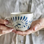 Bloomingville Kameninový hrnček Heikki Blue 240 ml