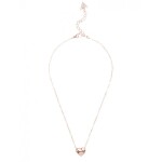 GUESS náhrdelník Rose Gold-Tone Dainty Heart Charm Necklace Ružovozlatá