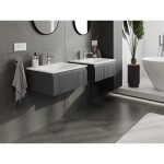 MEXEN/S - Rivel kúpeľňová skrinka 60 cm s umývadlom Vela, 1 šuplík, reliéf, grafit mat/biela mat 91A20-06023-1-BF66-W23M01