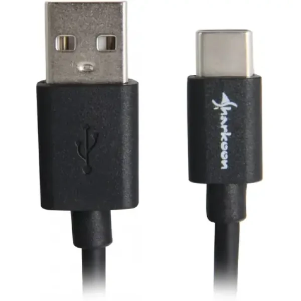 Sharkoon USB-C - USB-A 2.0 čierny / Kábel / Dátový a nabíjací / 3A / 2 m (4044951021628)