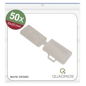 Quadrios 23CA252 23CA252 ochranný štítok Druh montáže: káblové spony Potlačiteľná plocha: 18 x 30 mm priehľadná Počet markerov: 50 50 ks; 23CA252