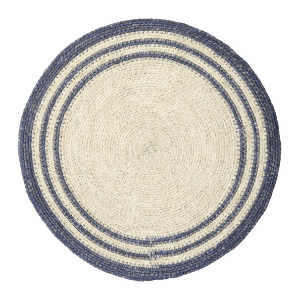 MADAM STOLTZ Prestieranie Seagrass Blue/White Ø 35 cm