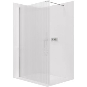 CERANO - Sprchová zástena Walk-in Onyx Cube Ľ/P - 8 mm - hranatá vzpera - chróm, ryhované sklo - 120x200 CER-8050BD582