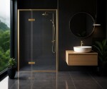REA/S - Sprchové dvere Atlas 90 Brush Gold vpravo KPL-K4671