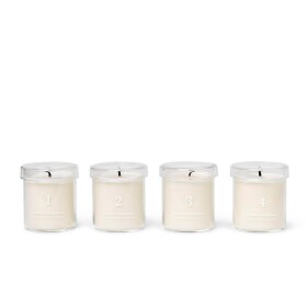 Ferm LIVING Vonné adventné sviečky v skle White - set 4 ks