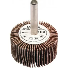 YATO Kotúč lamelový radiálny 40x20 P-60 s hriadeľom 6 mm / Kotúč lamelový radiálny / Zrnitosť P60 / Stopka 6 mm