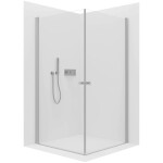 CERANO - Sprchovací kút Antelo Duo Ľ/P - 6 mm - chróm, transparentné sklo - 100x70x190 - otočný CER-8050BD154