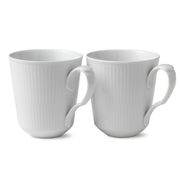 Royal Copenhagen Porcelánový hrnček White Fluted 380 ml – set 2 ks