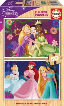 Educa Drevené puzzle Disney princeznej
