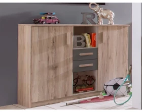 Široká komoda Cariba, dub san remo/grafit%
