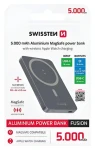 Swissten Fusion 5000 mAh strieborná / Power Bank / MagSafe / nabíjanie Apple Watch