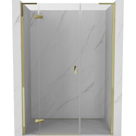MEXEN/S - Mist-H L sprchové dvere krídlové ľavé 120, transparent, zlatá 8A5L-120-001-50-00-L