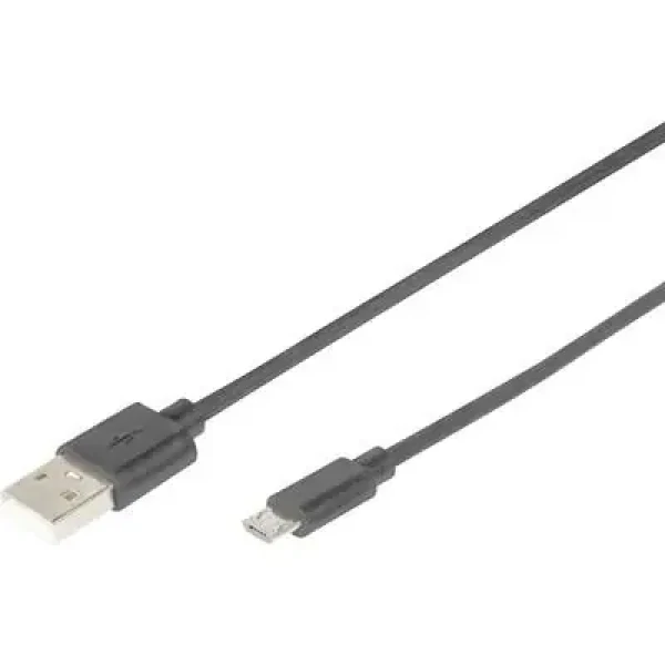 Digitus USB 2.0 kábel A - Micro USB B čierna / Kábel / 1,8 m / 480 Mbit/s (AK-300127-018-S)