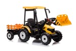 Mamido Mamido Dětský elektrický traktor TITAN 24V 400W s přívěsem a lžíci žlutý