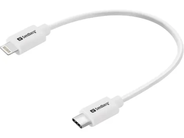Sandberg USB-C PD to Lightning MFI 0.2M biela / nabíjací kábel USB-C na Lightning