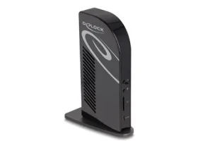 DeLock USB-C Triple Display čierna / Dokovacia stanica / 3× 4K 60Hz / HDMI + DisplayPort / PD 96W / 5× USB / LAN (88051)
