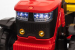 Mamido Mamido Detský elektrický traktor s vlečkou 12V 7Ah EVA kolesá ECO koža červený