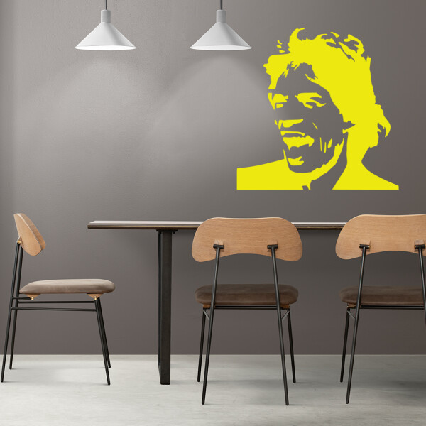 Veselá Stena Samolepka Mick Jagger Farba: žlutá, Veľkosť: 80 x 80 cm