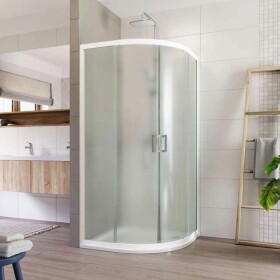 Mereo Sprchovací kút, Lima, štvrťkruh, R 550, zasúvací, 90x90 cm, biely ALU, sklo Point CK608B02K