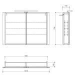SAPHO - GRETA galérka s LED osvetlením, 101x70x14cm, čierna mat GR105-0035