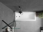 MEXEN/S - Cubik obdĺžniková vaňa 170 x 70 cm s panelom + vaňová zástena 50, transparent, čierna 550317070X9505000070