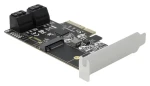 DeLock PCIe x4 karta 4X SATA + 1x M.2 / Radič / JMicron JMB585 / Serial-ATA 600 / Hot Swap / Low profile (90396)