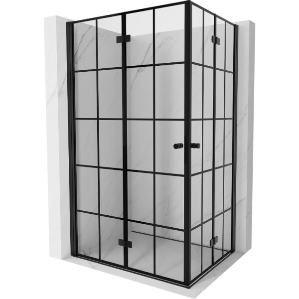 MEXEN/S - Mist-F Duo sprchovací kút skladacie dvere ľavá 120 x 100, čierna kratka, čierna 8A6-120L-100P-70-77
