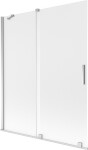 MEXEN/S - Velar dvojkrídlová posuvná vaňová zástena 140 x 150, dekor, chróm 896-140-000-31-01