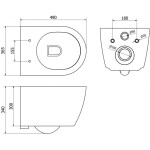 MEXEN/S - Carmen Závesná WC misa Rimless Tornado vrátane sedátka s slow slim, duroplast, biela lesk 30880100T