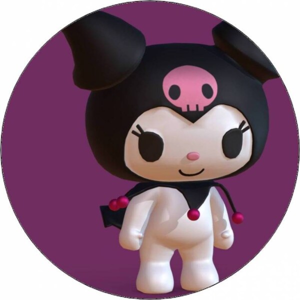 Jedlý papier Kuromi s čiapkou s lebkou 19,5 cm - Pictu Hap - Pictu Hap