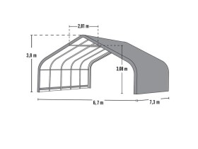 Plachtový prístrešok – ShelterLogic Run-In-Shed 6,7 × 7,3 m