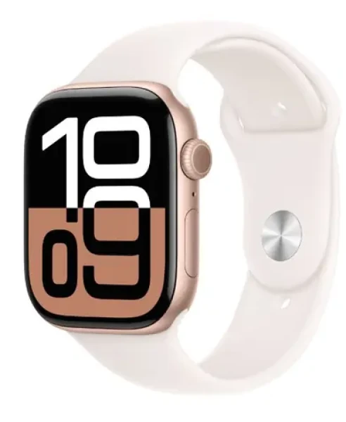 Apple Watch Series 10 GPS+Cellular 42mm Ružovo zlaté hliníkové telo - Svetlo rumenný športový remienok (S/M) / 130-180 mm (MWX93QC/A)