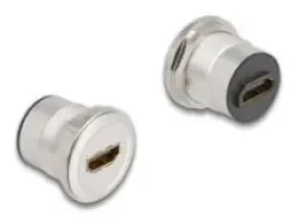 DeLock HDMI samica - HDMI samica čierna, strieborná / Adaptér / Panelová montáž (88191)