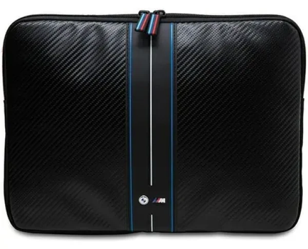 BMW Carbon Blue Stripe 14" čierna / Puzdro pre notebook / Karbónový vzor / Modrý pruh (BMCS14COMSCAKL)