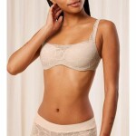 Dámska podprsenka Body Make-Up Illusion Lace Balconette Bra - Triumph naze béžová (00NZ) 075B
