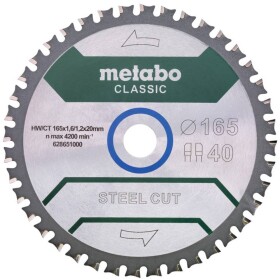 Metabo STEEL CUT CLASSIC 628651000 pílový kotúč 165 x 20 x 1.2 mm Počet zubov (na palec): 40 1 ks; 628651000