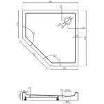 MEXEN - Flow+ päťboká sprchová vanička 80 x 80, biela lesk 46P108080H