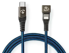Nedis Lightning kábel 1 m / Dátový kábel / USB-C (M) - Lightning 8-pin (M) / USB 2.0 / 480 Mbps / 60 W / opletený (GCTB39650AL10)
