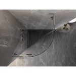 MEXEN/S - Lunar L sprchový kút štvrťkruh krídlový 90 x 90, transparent, nikel kartáčovaný 833L-090L-090P-97-00