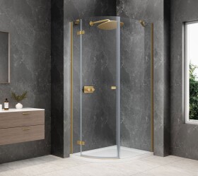 POLYSAN - GLOBE GOLD MATT štvrťkruhová sprchová zástena 800x900, číre sklo, ľavá GB2890LG