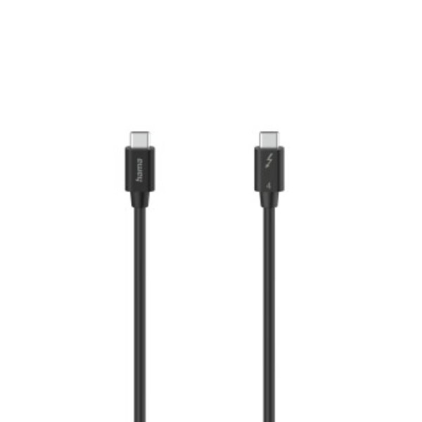 Hama Thunderbolt prepojovací kábel Thunderbolt ™ (USB-C ®) zástrčka, Thunderbolt ™ (USB-C ®) zástrčka 0.8 m čierna 00200659 dvojžilový tienený, 8K UHD; 00200659