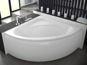 BESCO - Rohová vaňa LUKSJA - Nožičky k vani - S nožičkami, Rozmer vane - 148 × 148 cm VANLUK150 + OLVPINOZSTELWD