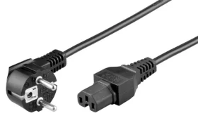 MicroConnect Sieťový napájací kábel Schuko 90° uhol - C15 2m čierna (PE010419)