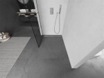 MEXEN/S - Kioto Sprchová zástena WALK-IN 90 x 200, čierny vzor 8 mm, nikel kefovaná 800-090-101-97-77