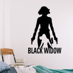 Veselá Stena Samolepka Black Widow silueta Farba: fialová, Veľkosť: 60 x 85 cm